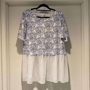 Peplum top with mesh bottom